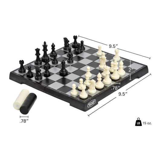 Gsi Outdoors Basecamp Magnetic Chess & Checkers Black