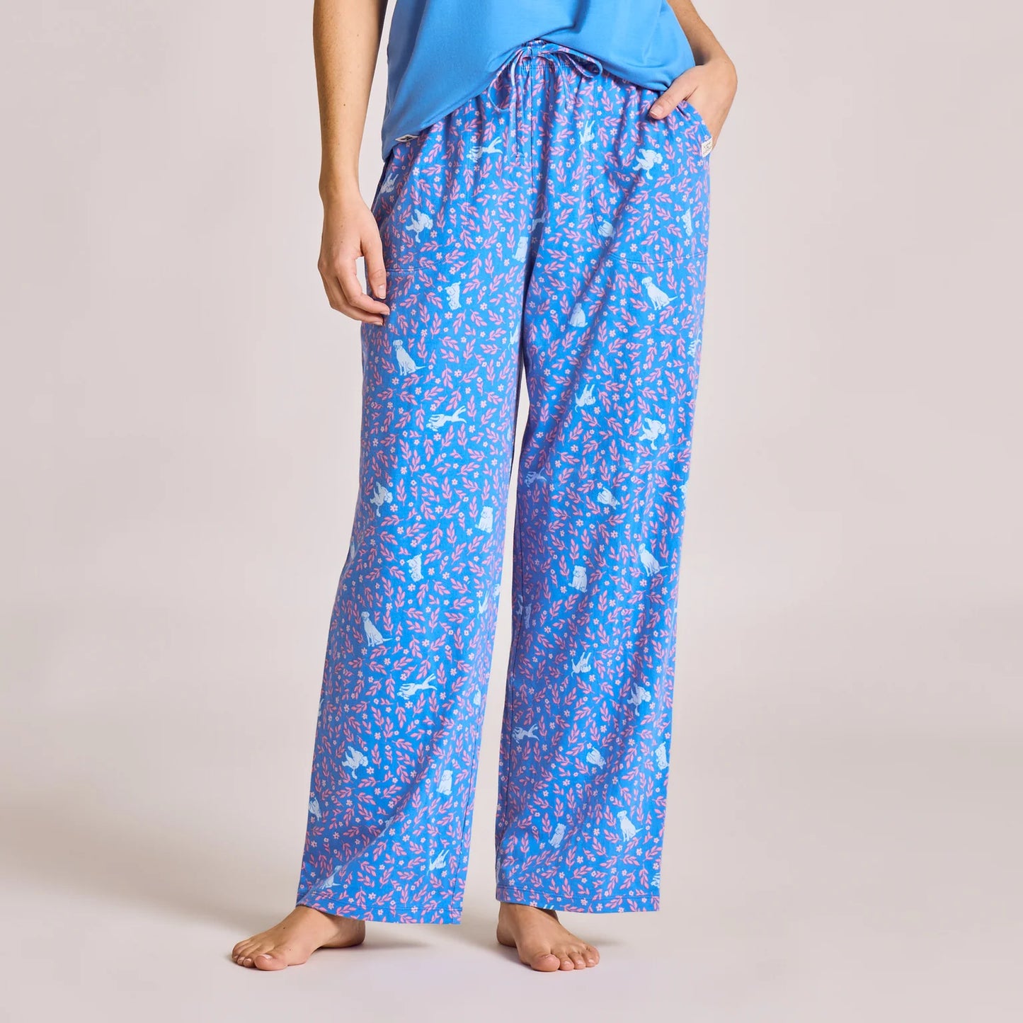 W Snuggle Up Sleep Pant PUPPY FLORAL PATTERN