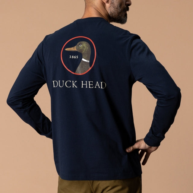 Duck Head Logo Long Sleeve T-shirt Deep Navy
