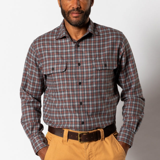 M LS PERFORMANCE FLANNEL SPORT SHIRT-BALLARD PLAID DUCKHEAD