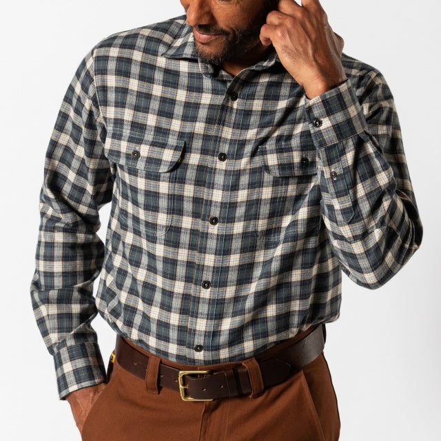 M LS PERFORMANCE FLANNEL SPORT SHIRT-MOYER PLAID DUCKHEAD