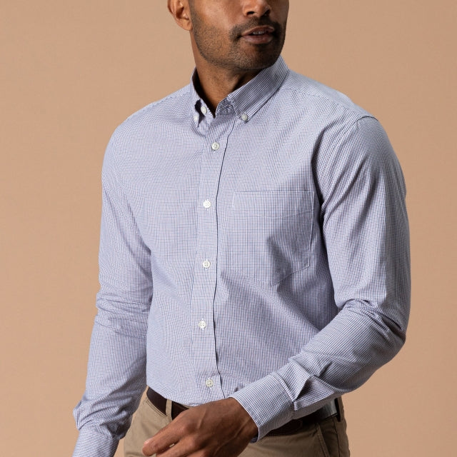 Duck Head Cotton Cashmere Poplin Sport Shirt Baltic Plaid - Lavender Blush