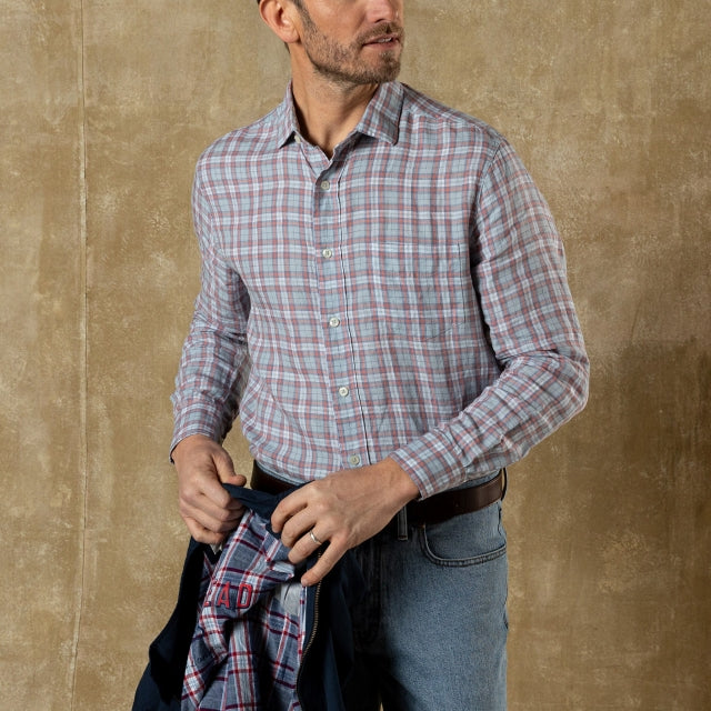 Mens Linen Poplin Sport Shirt Duck Head
