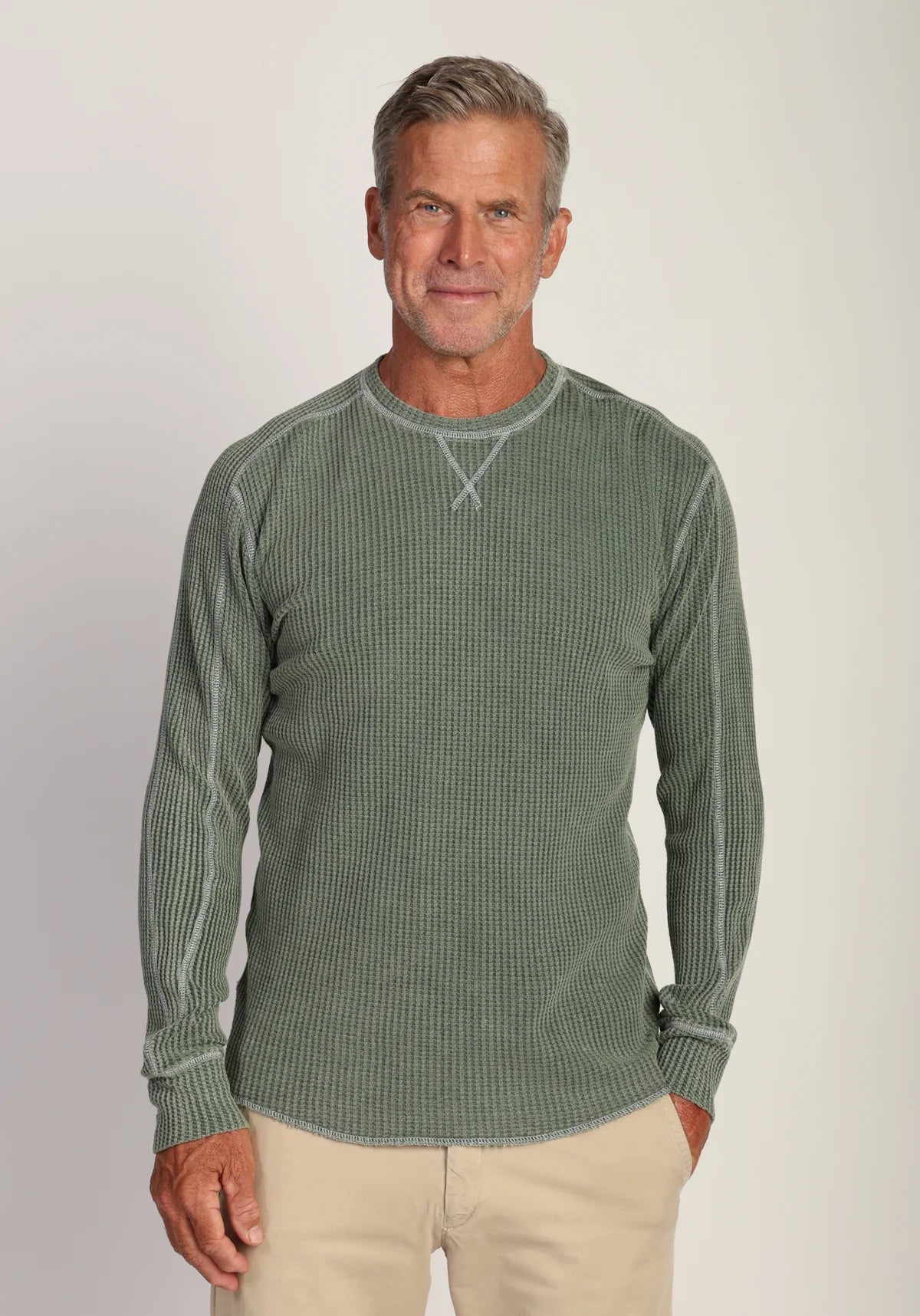 M FILLMORE CHUNKY WAFFLE L/S CREW