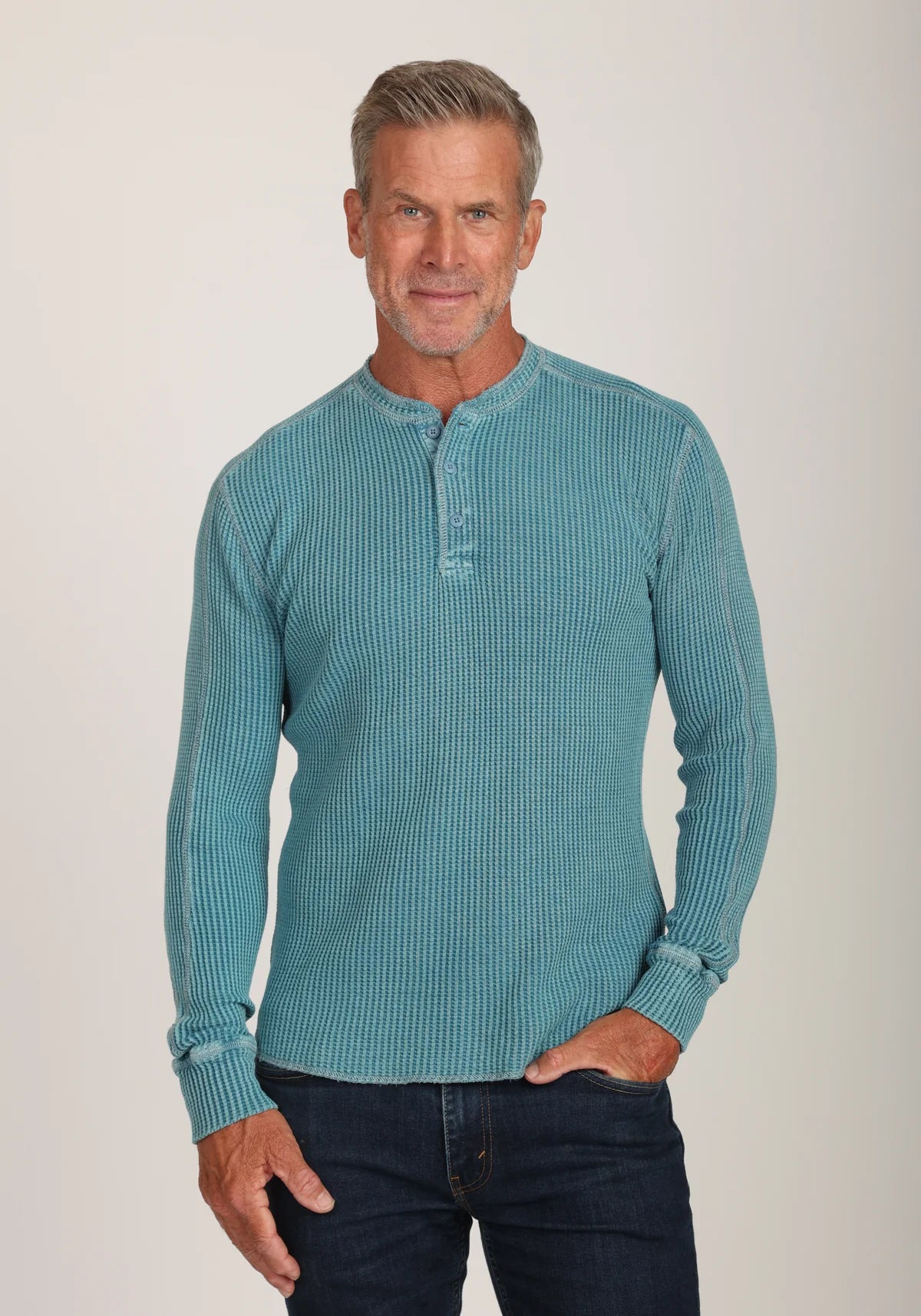 M FILLMORE CHUNKY WAFFLE L/S HENLEY