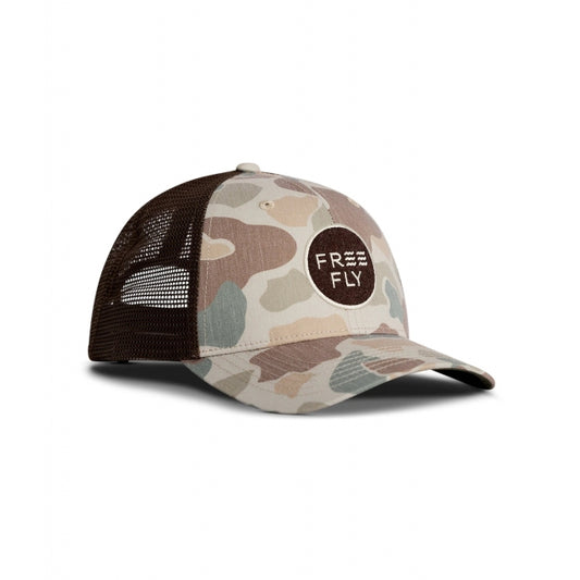 Free Fly Apparel Camo Trucker Hat Vintage Camo