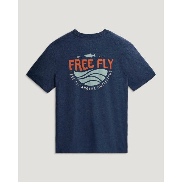 Free Fly Apparel Blue Edge Pocket Tee True Navy