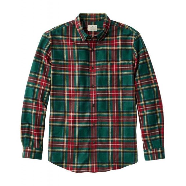 Mens Scotch Plaid Flannel Shirt Button Down Slightly Fitted Regular Ll Bean