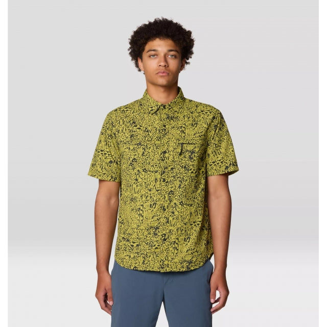 Mountain Hardwear Stryder Short Sleeve Shirt Moon Moss Forager Print