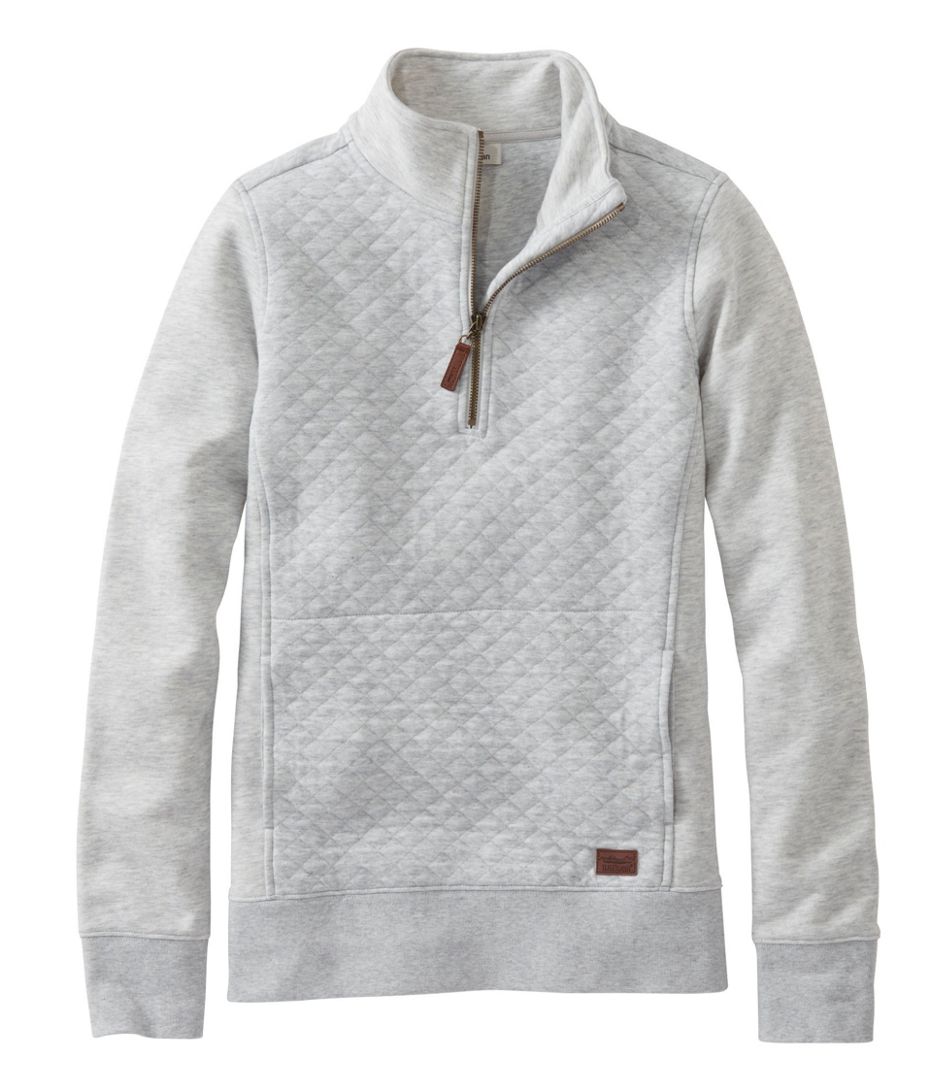 W Quilted Sweatshirt 1/4 Zip Pullover Long Sleeve Regular