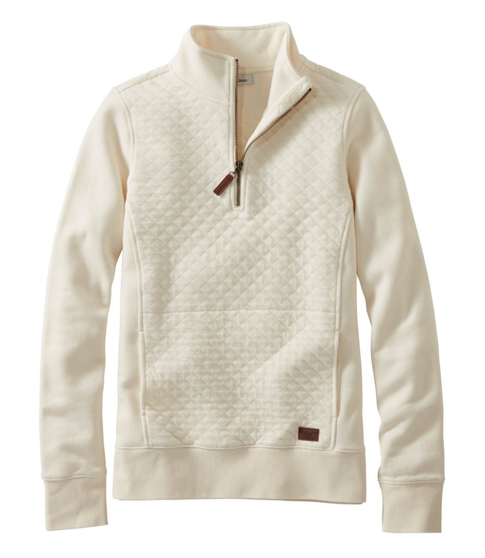 W Quilted Sweatshirt 1/4 Zip Pullover Long Sleeve Regular