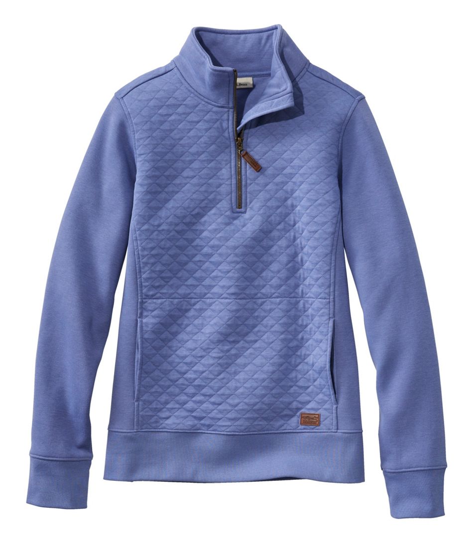 W Quilted Sweatshirt 1/4 Zip Pullover Long Sleeve Regular