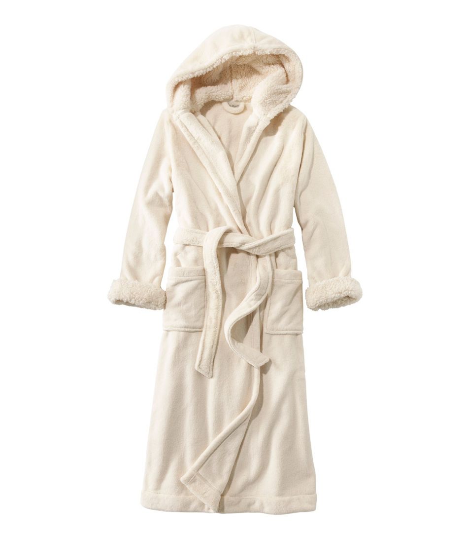 Ll Bean Womens Wicked Plush Robe Regular Cream