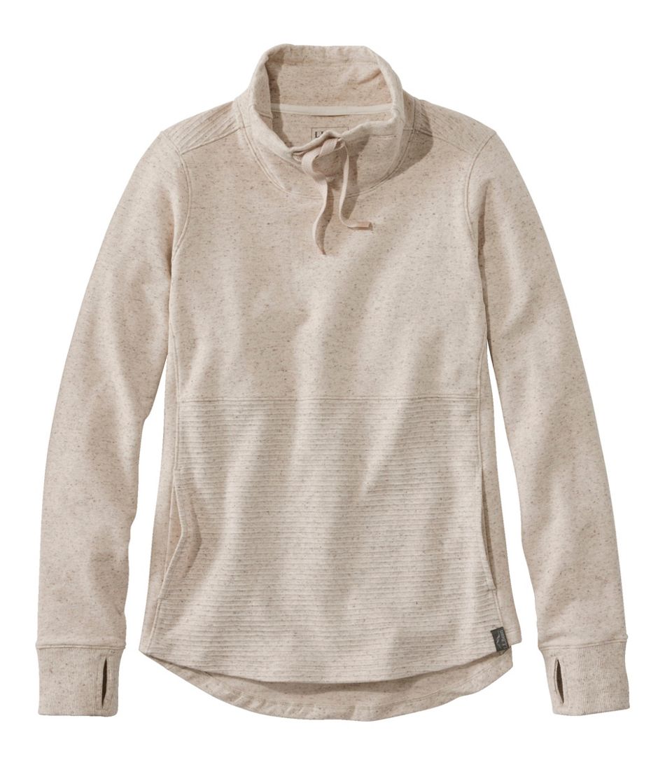 Ll Bean Wbean's Cozy Mixed Knits Pullover Regular Gray Birch Heather