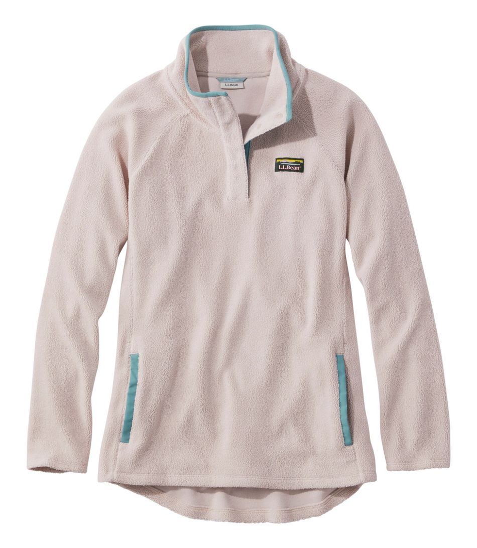 Ll Bean Womens Tumbled Sherpa 1/4 Snap Pullover Regular Gray Birch