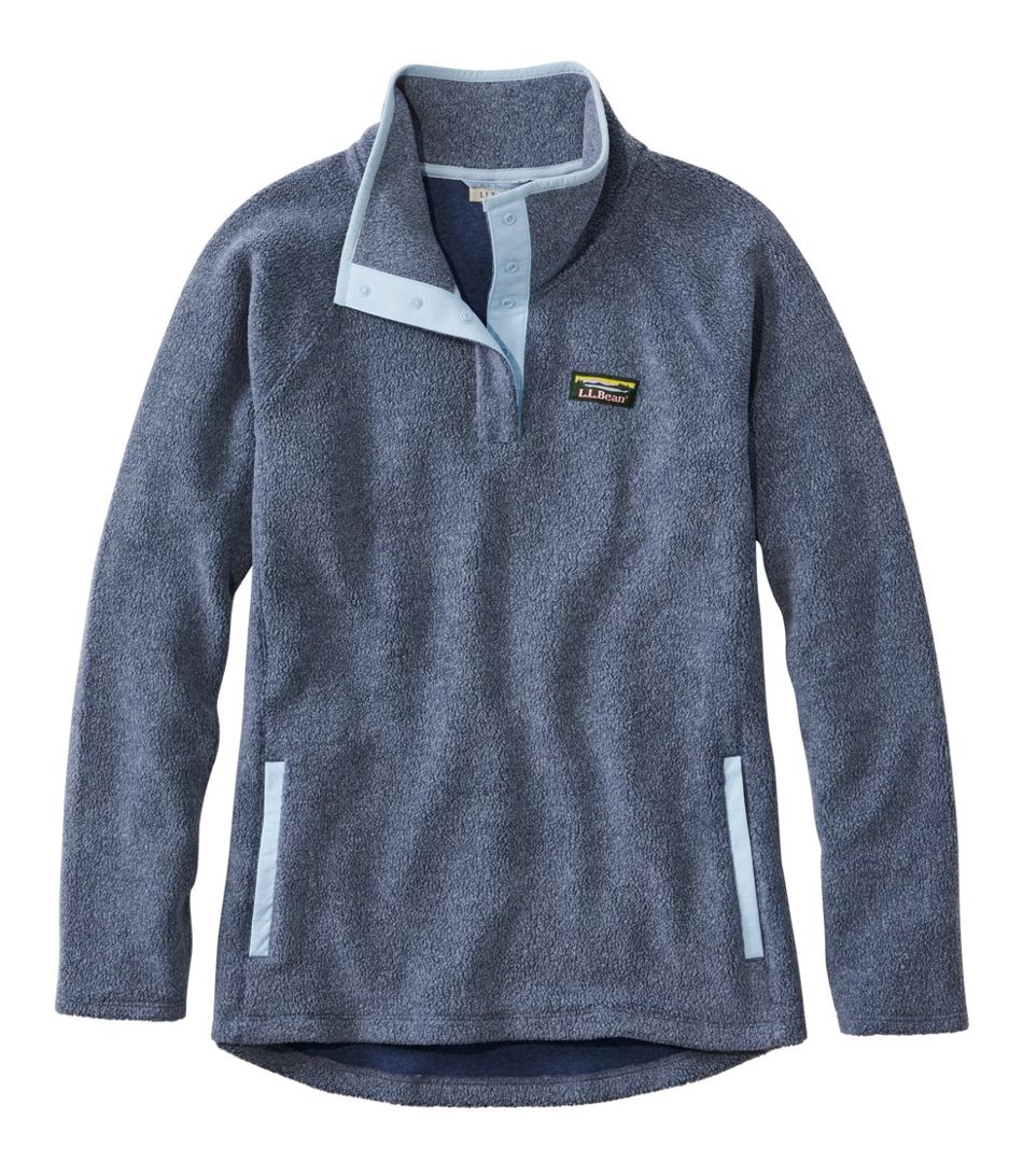 Ll Bean Womens Tumbled Sherpa 1/4 Snap Pullover Regular