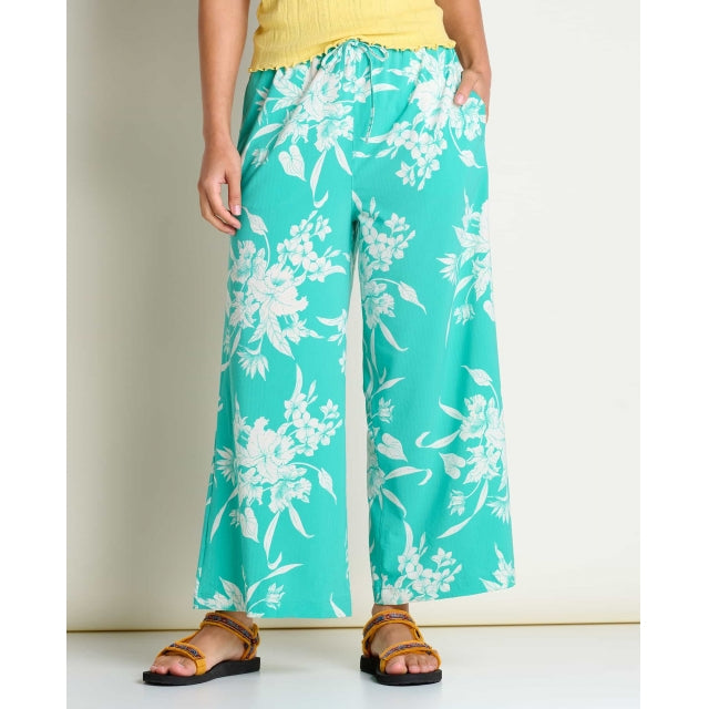 Toad & Co W Sunkissed Wide Leg Pant Ii Salt Leaf Texture Print