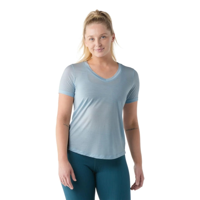 Smartwool Active Ultralite V-neck Short Sleeve WINTER SKY