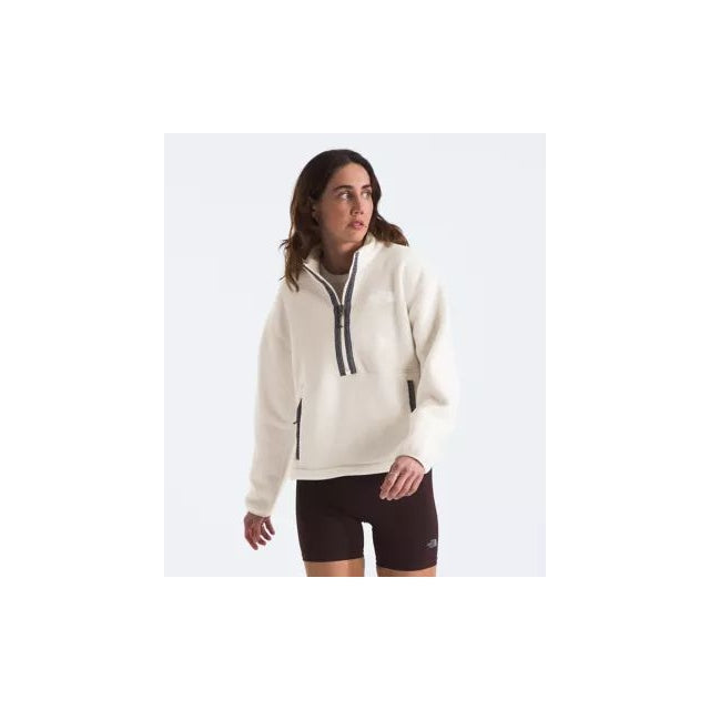 The North Face Womens Tnf Fleeski 1/4 Zip Pullover White Dune