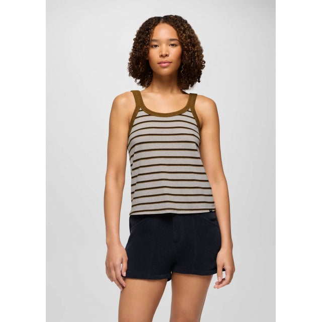 Prana Cozy Up Scoop Tank Retro Olive Stripe