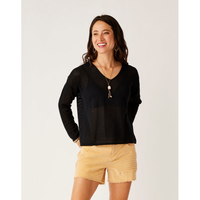 Womens Zella Mesh Pullover Carve Designs
