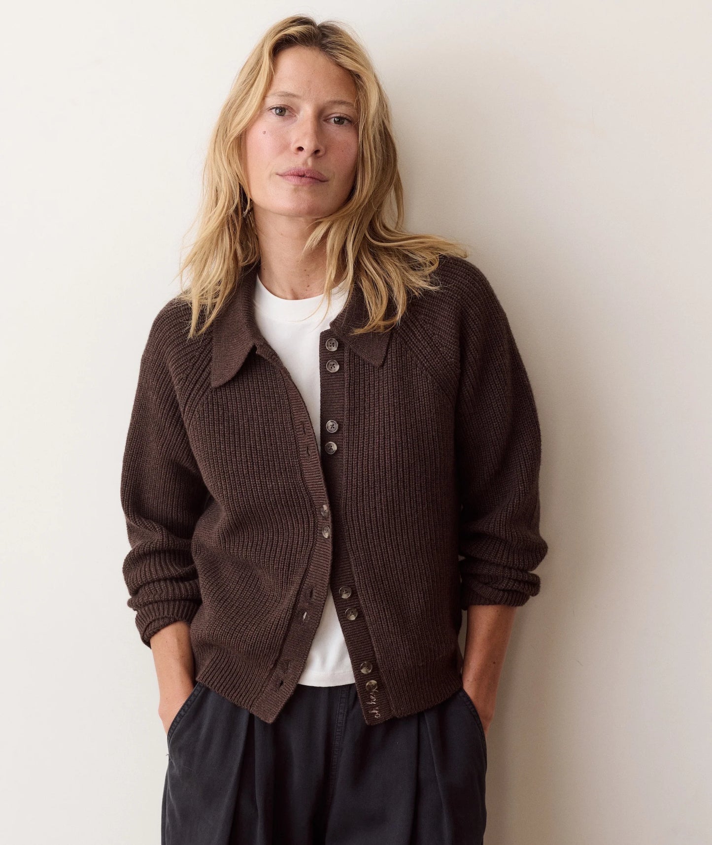 W Parker Collared Cardigan