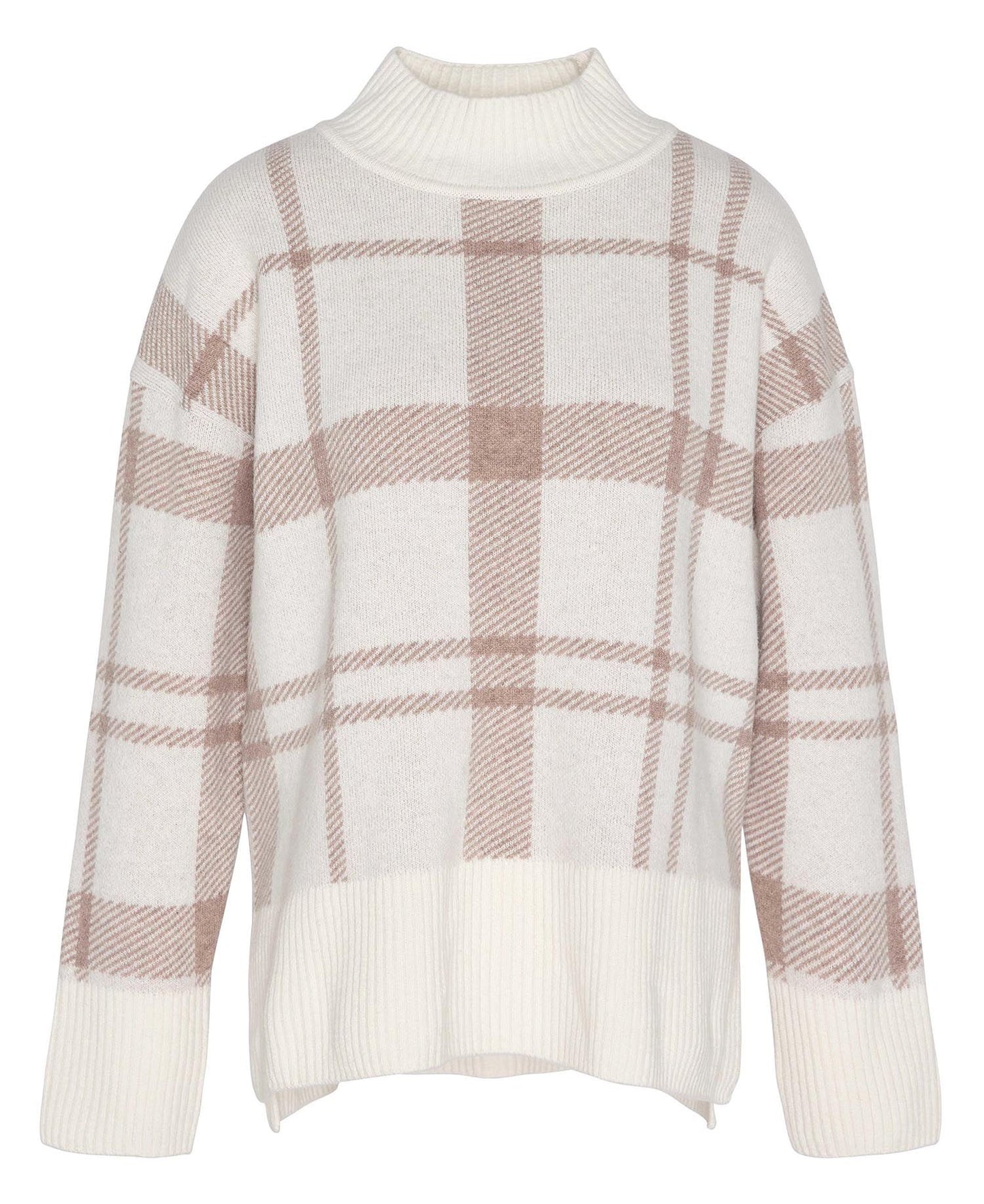 Womens Barbour Deanna Knitted Jumper winter white tartan