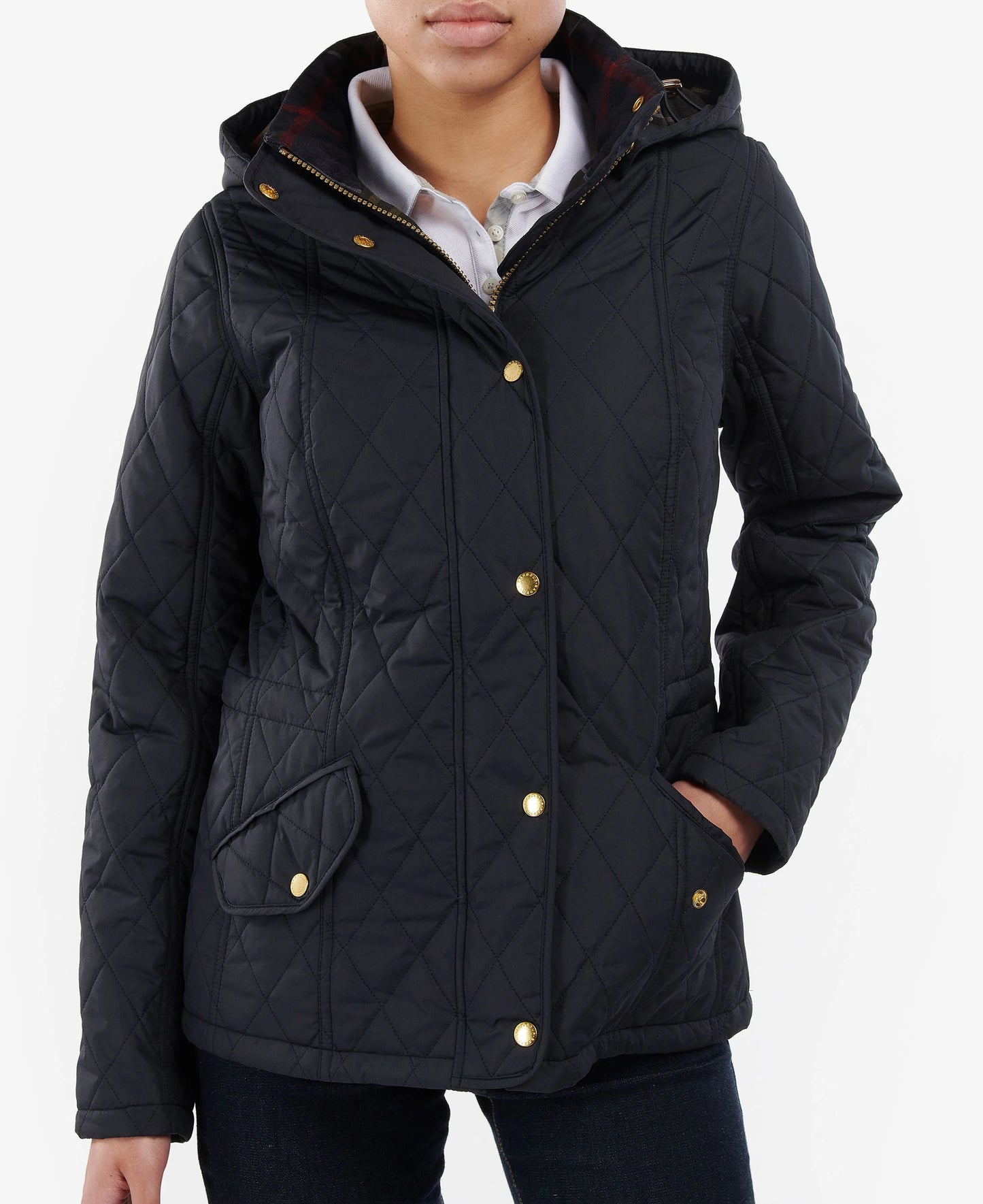 Womens Barbour Millfire Quilt navy/classic