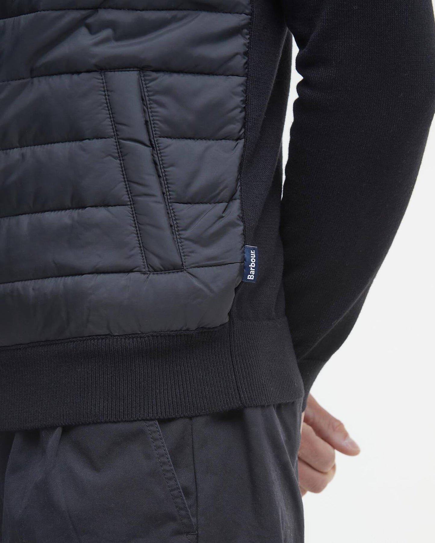 Mens Barbour Essential Carn Baffle Zip Through Knitted Jumper