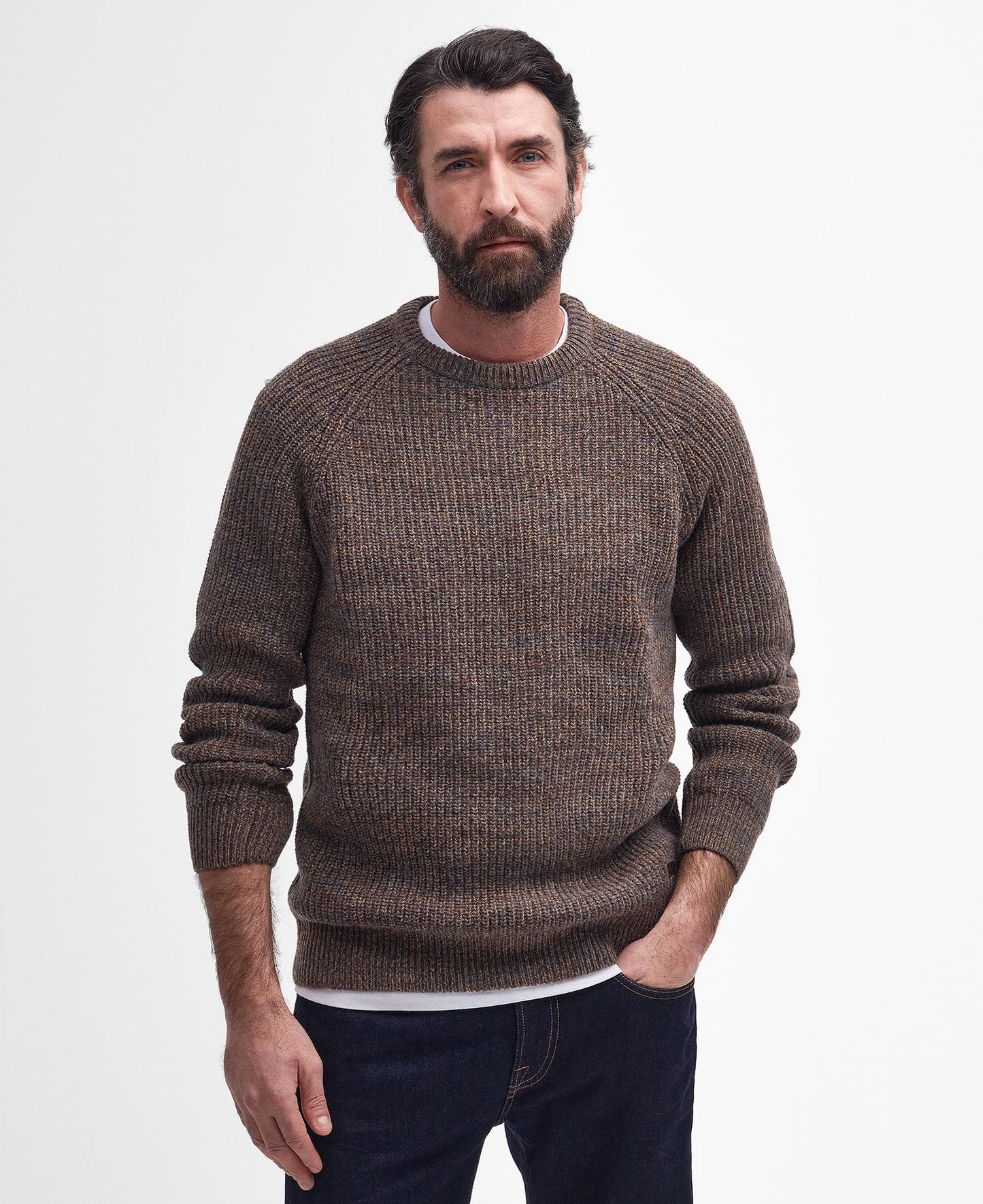 Mens Barbour Horseford Crew Neck Jumper sandstone