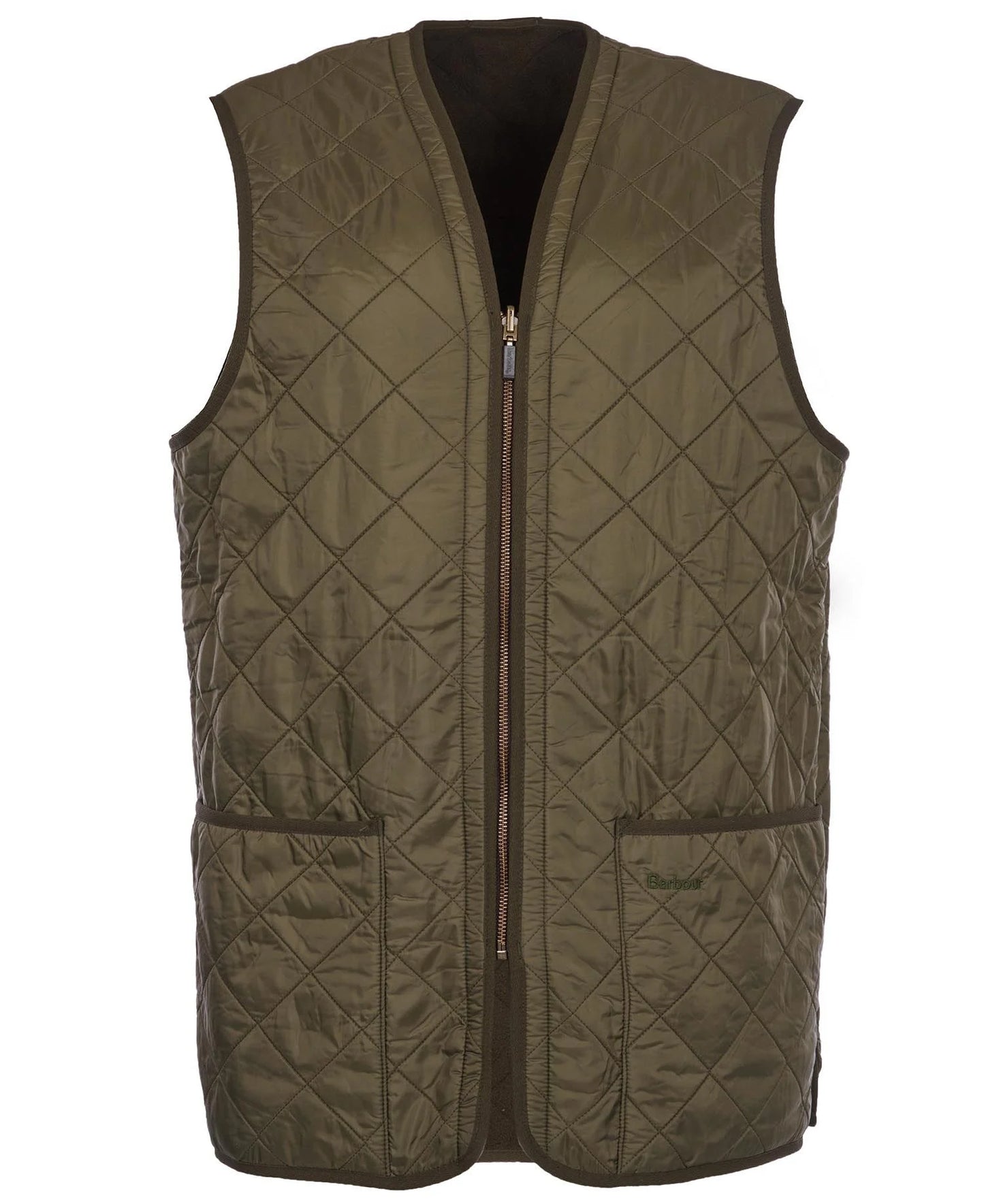 Mens Barbour Polarquilt Waistcoat/zip-in Liner Olive