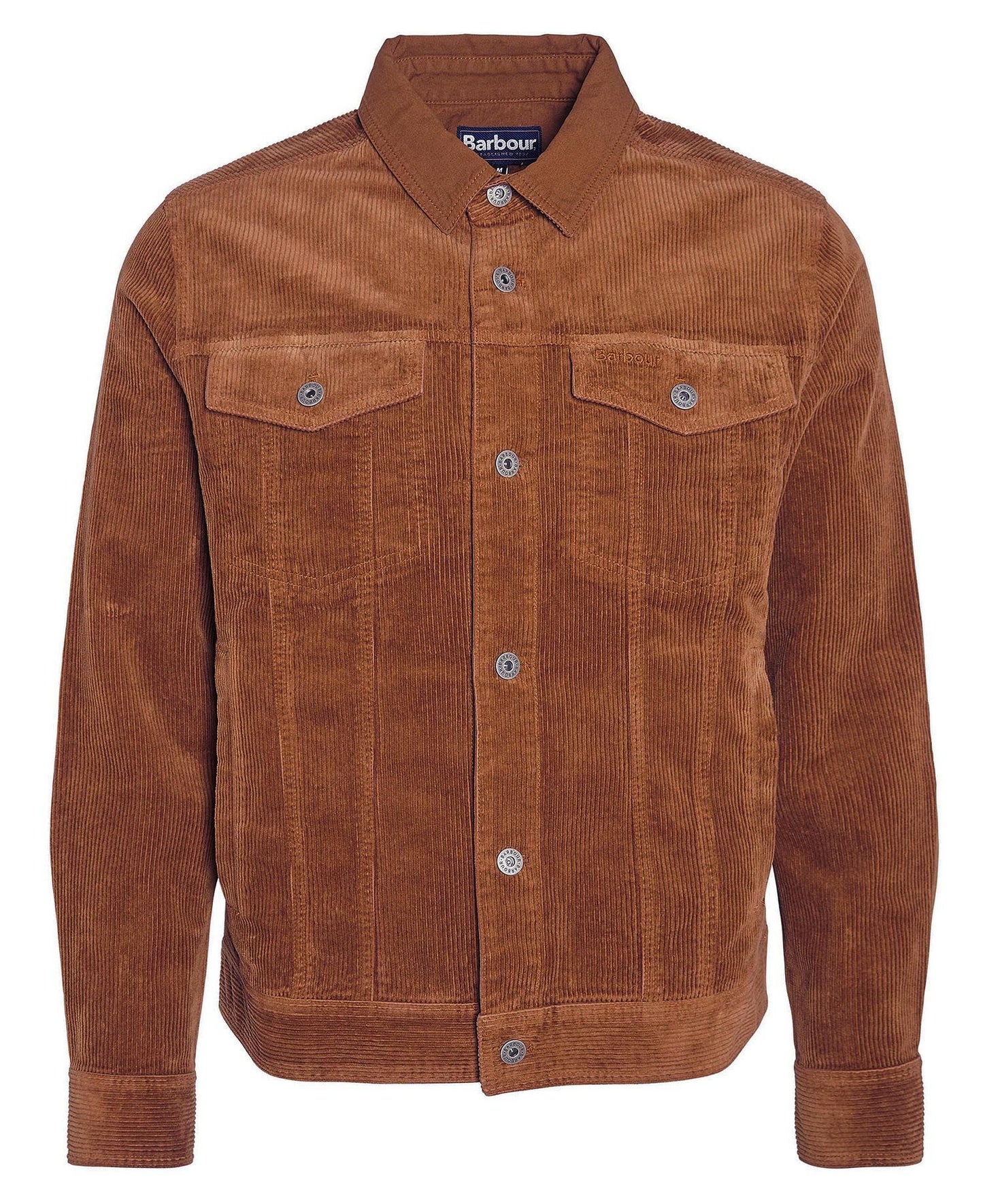 Mens Barbour Regular Garment Dyed Cord Overshirt dark honey