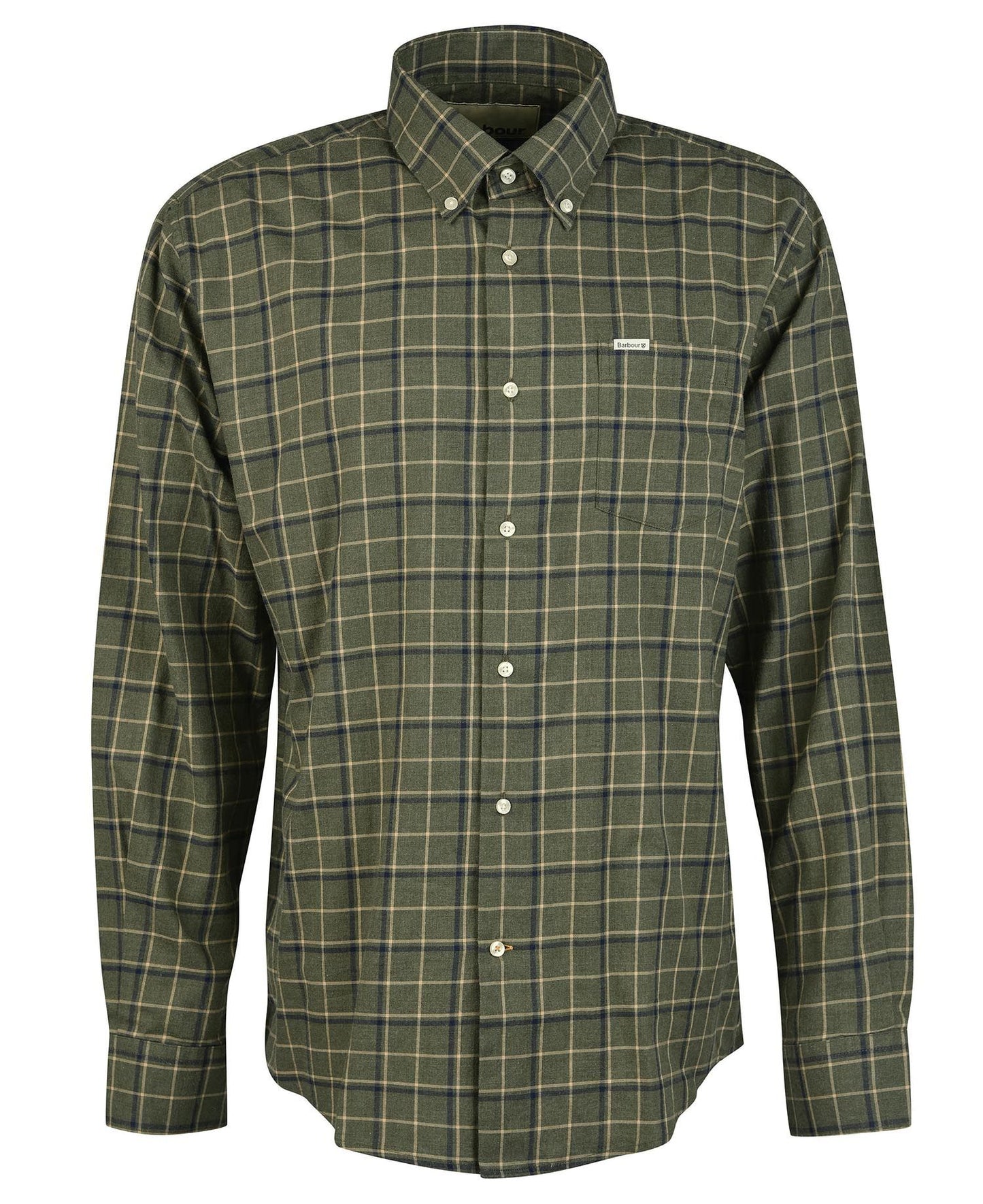Mens Barbour Pelton Regular Tattersall Shirt olive
