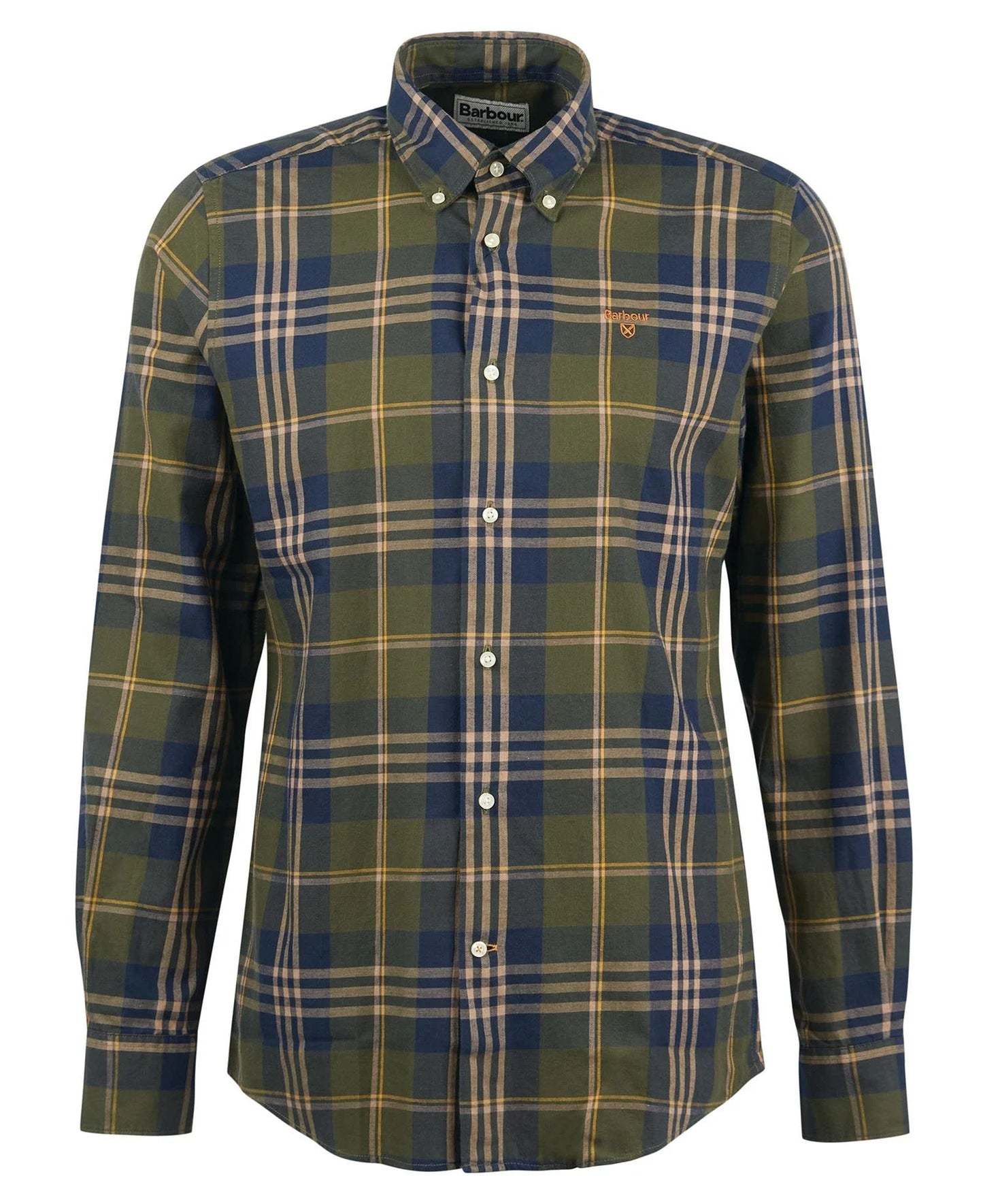 Mens Barbour Edgar Tailored Checked Shirt olive