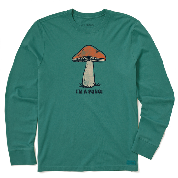 Life Is Good M Ls Crusher Tee I'm A Fungi Spruce Green