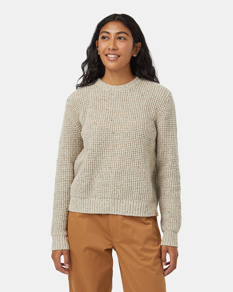 Tentree Women's Highline Nep Crew Sweater Pale Oak Heather Nep