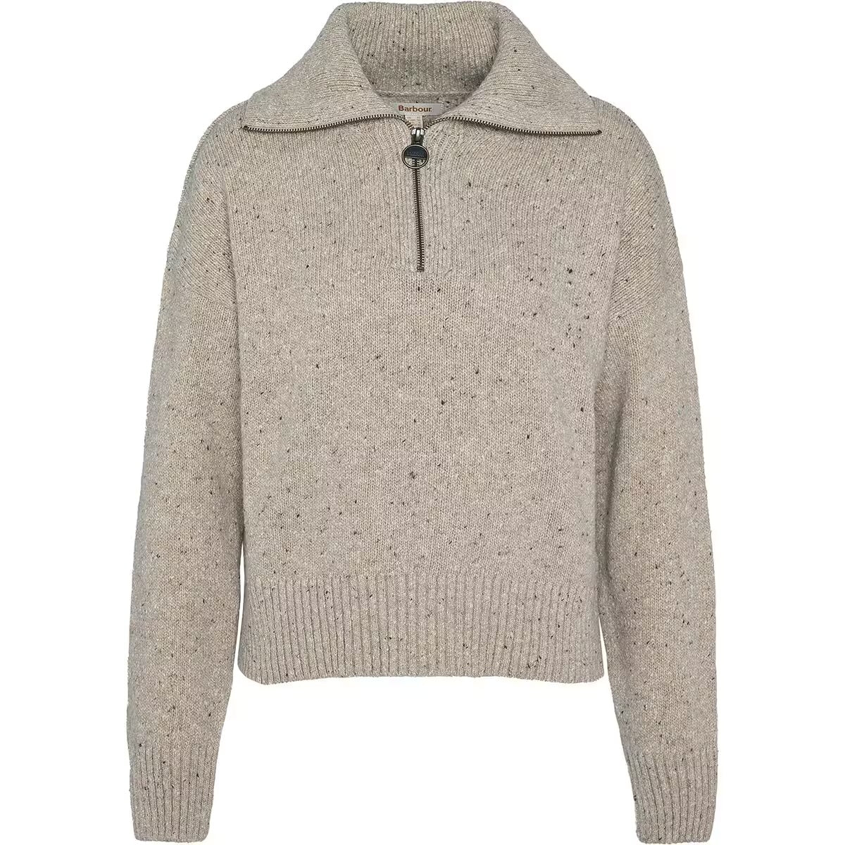 Womens Barbour Lavensdale Half Zip Knitted Jumper oatmeal