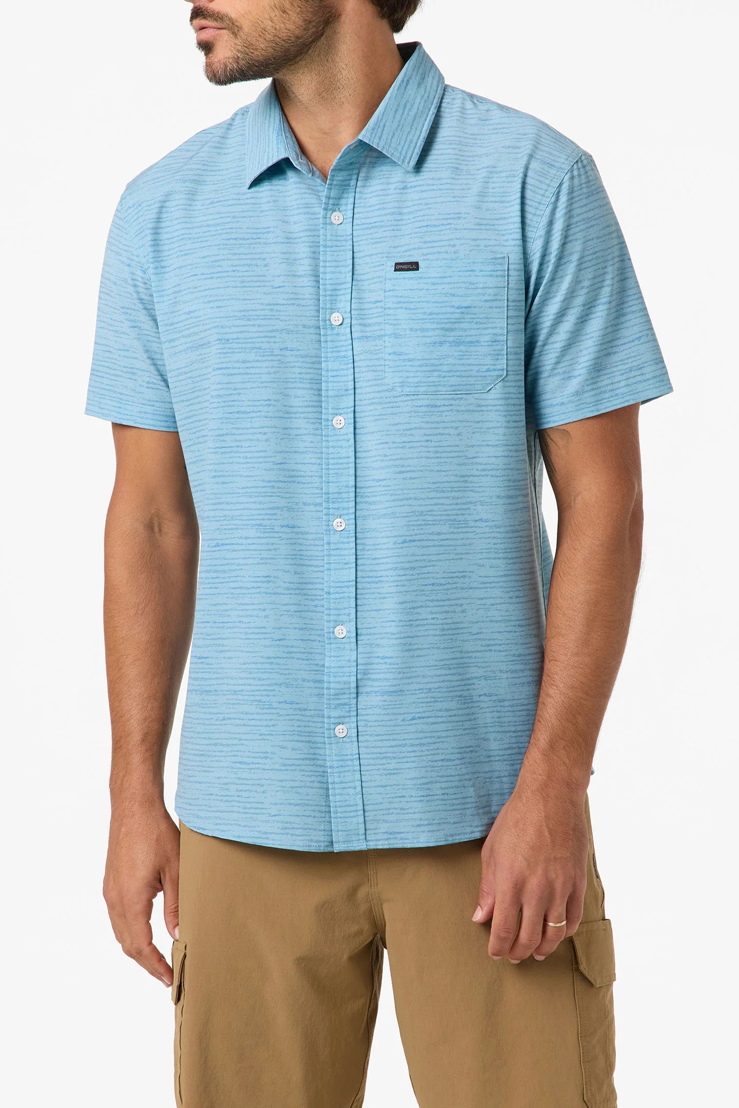 M TRVLR UPF TRAVERSE STRIPE STANDARD SS WOVEN SHIRT