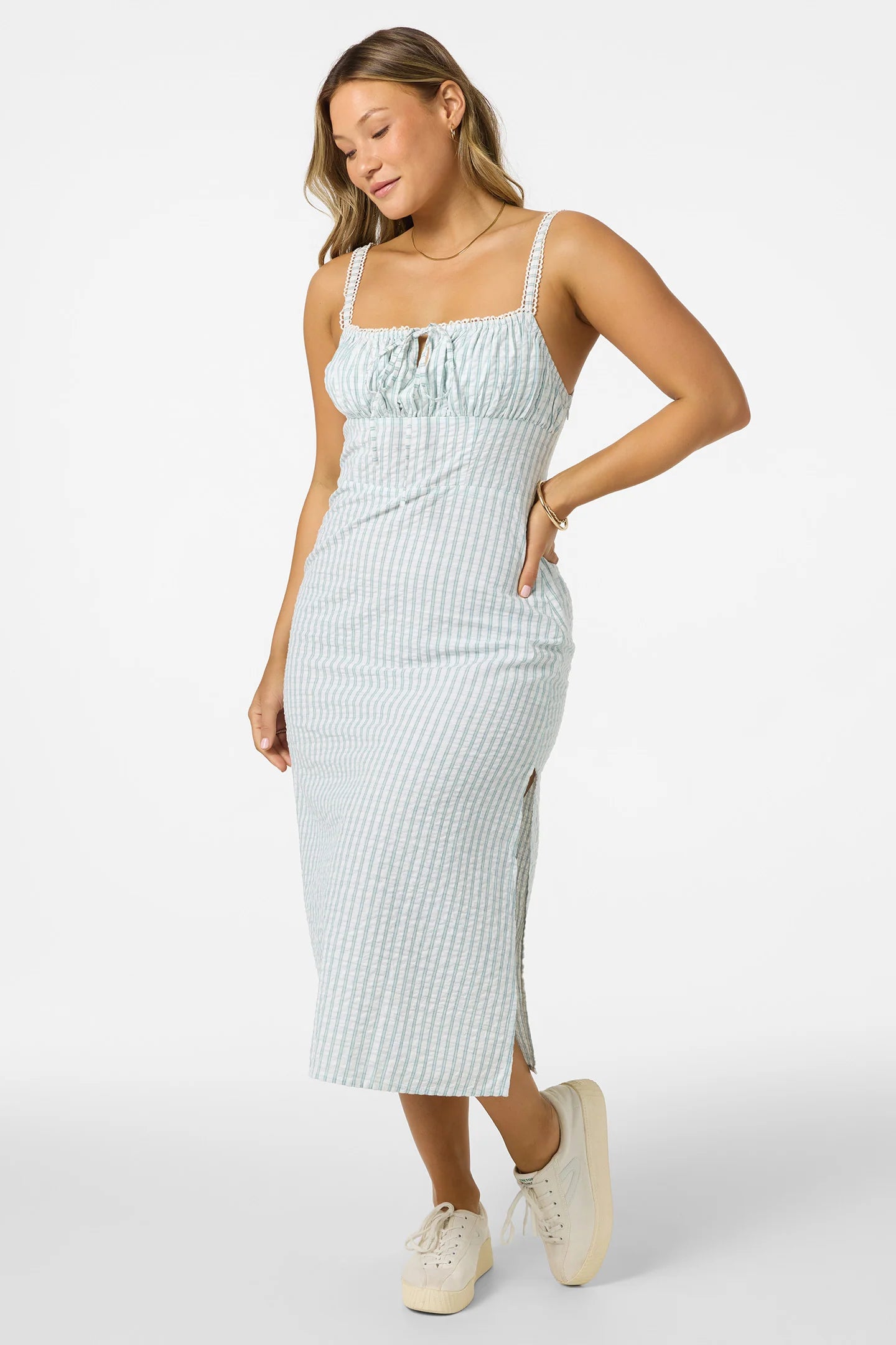 W WILEY PLAID MIDI DRESS