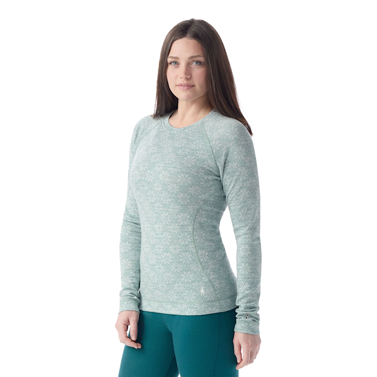 Smartwool W's Classic Thermal Merino Base Layer Crew ARCTIC GREEN DIGI SNOW