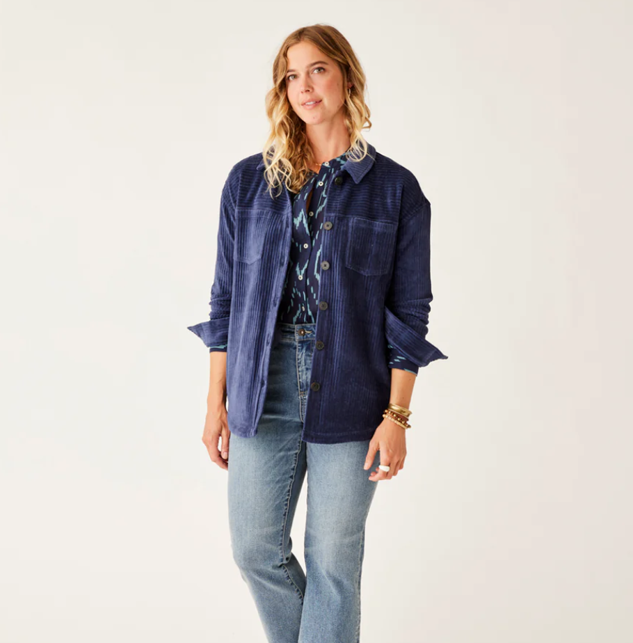 Womens Hudson Stretch Cord Shacket Carve Designs