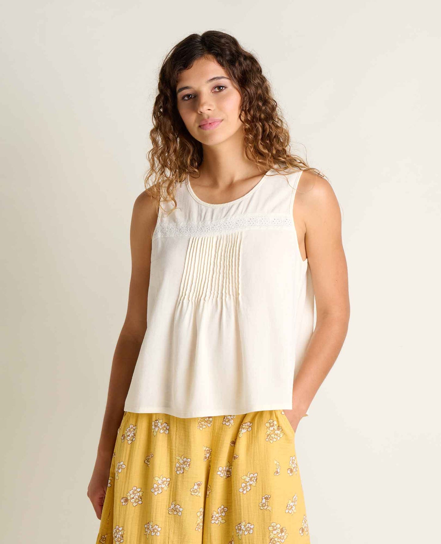 Womens Manzana Pin Tuck Tank