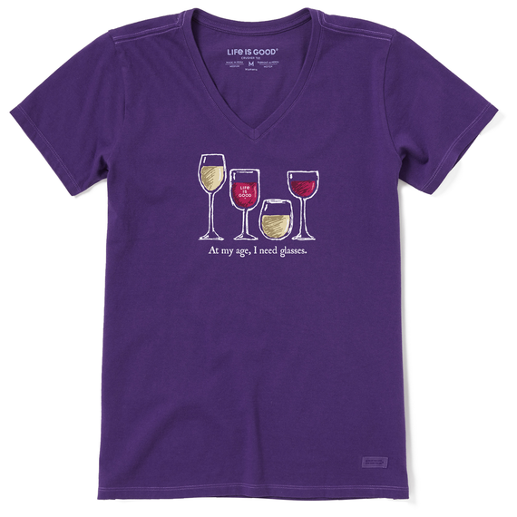 Life Is Good W Ss Crusher Lite-vee I Need Wine Glasses Deep Purple