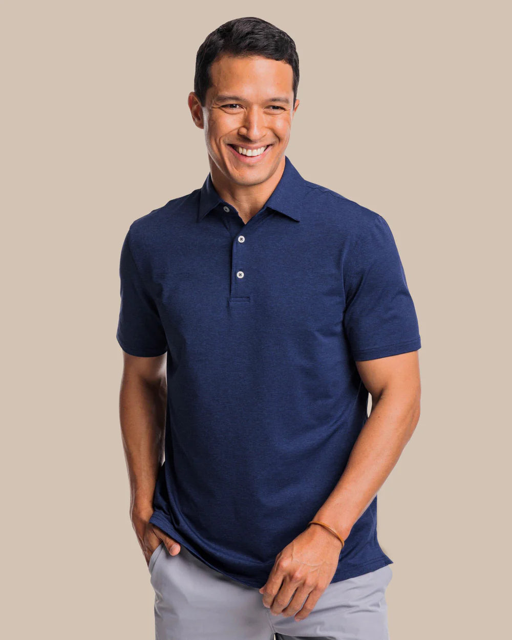 Mens Ss Brreeze Perf Heather Polo