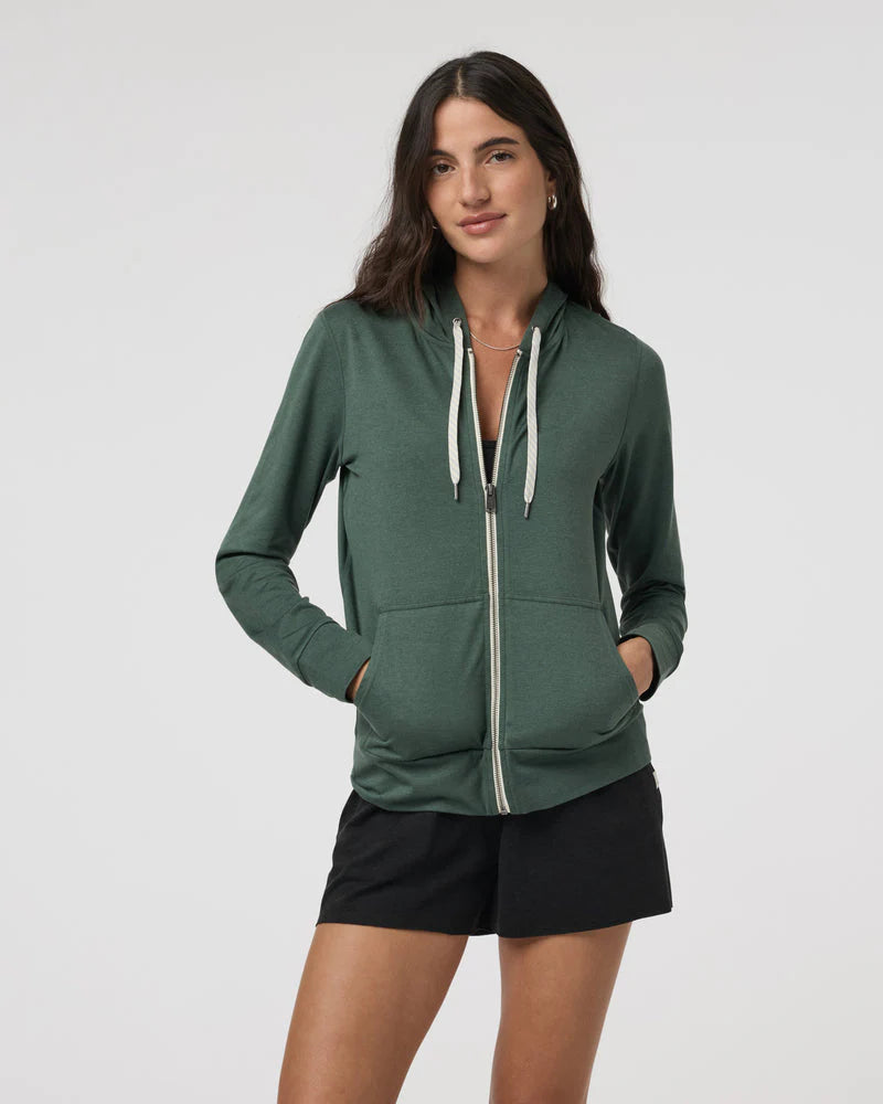 Vuori Womens Halo Performance Hoodie 2.0 Marsh Heather