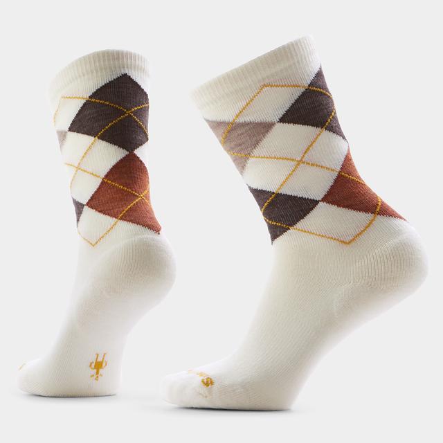 Smartwool Everyday Diamond Jim Argyle Crew Socks Black Natural