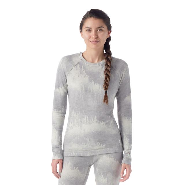 Smartwool W's Classic Thermal Merino Base Layer Crew LIGHT GRAY FOGGY PINE / S