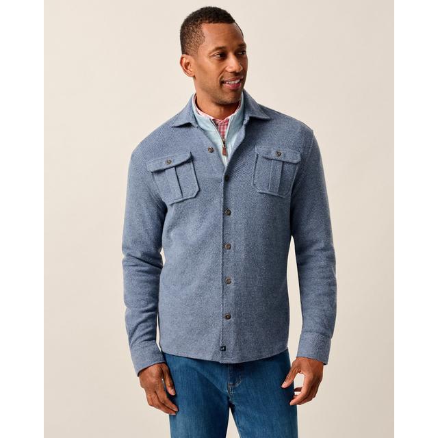 Johnnie-o Carl Stretch Knit Flannel Lodge Shirt Blue