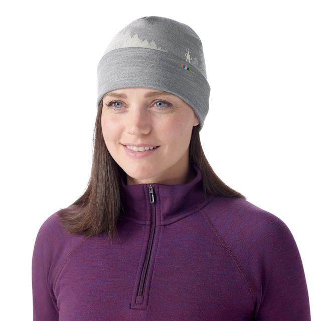 Thermal Merino Reversible Cuffed Beanie Charcoal Mtn Scape O/s Smartwool
