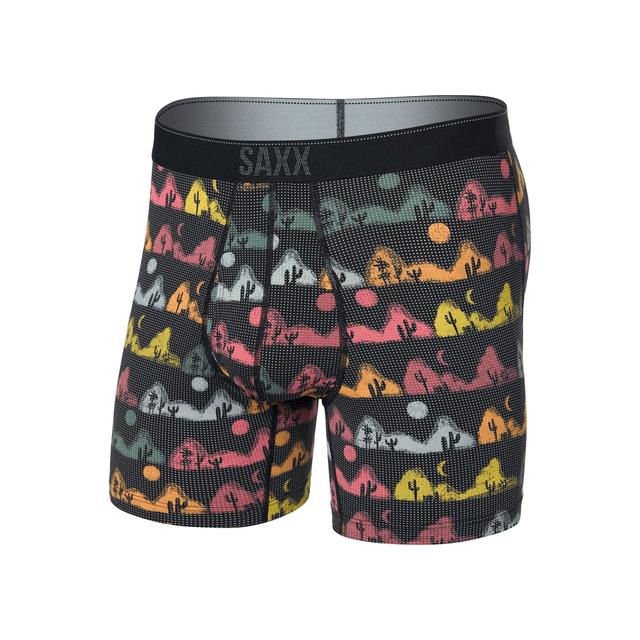 Saxx Quest Quick-dry Mesh Open Fly Boxer Briefs Mesa Nightfall-Black